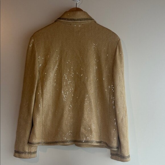 St. John Couture Vintage Evening Sequin Gold Jacket - Picture 3 of 8